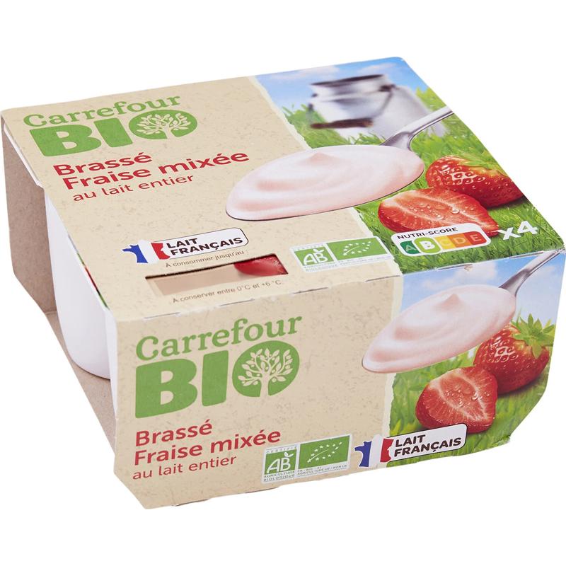 Carrefour Strawberry Org Yogurt  - 125 G