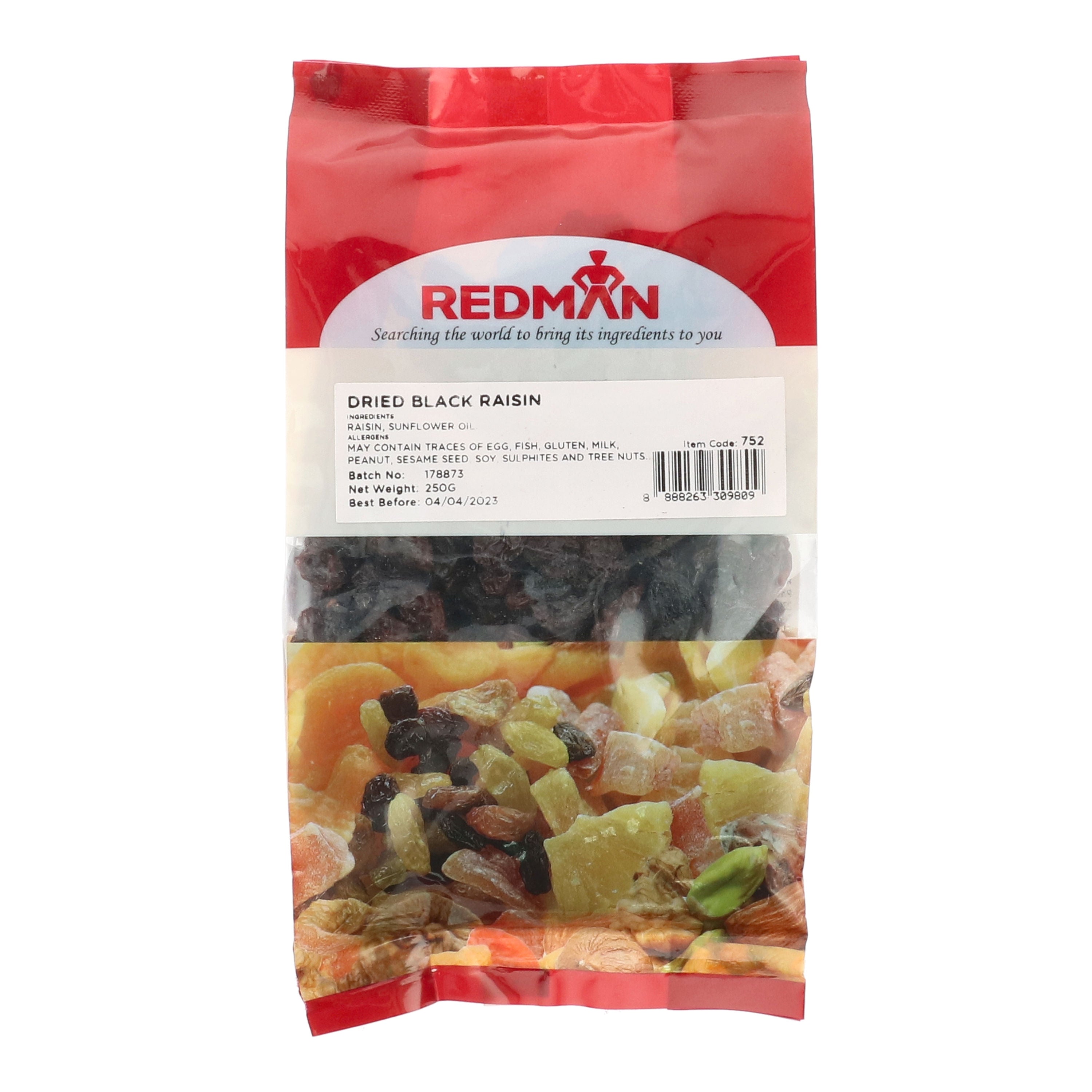 Redman Dried Black Raisins - 250 G