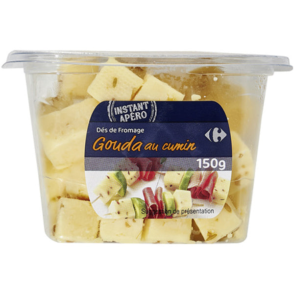 Carrefour Diced Gouda Cumin Cheese  - 150 G