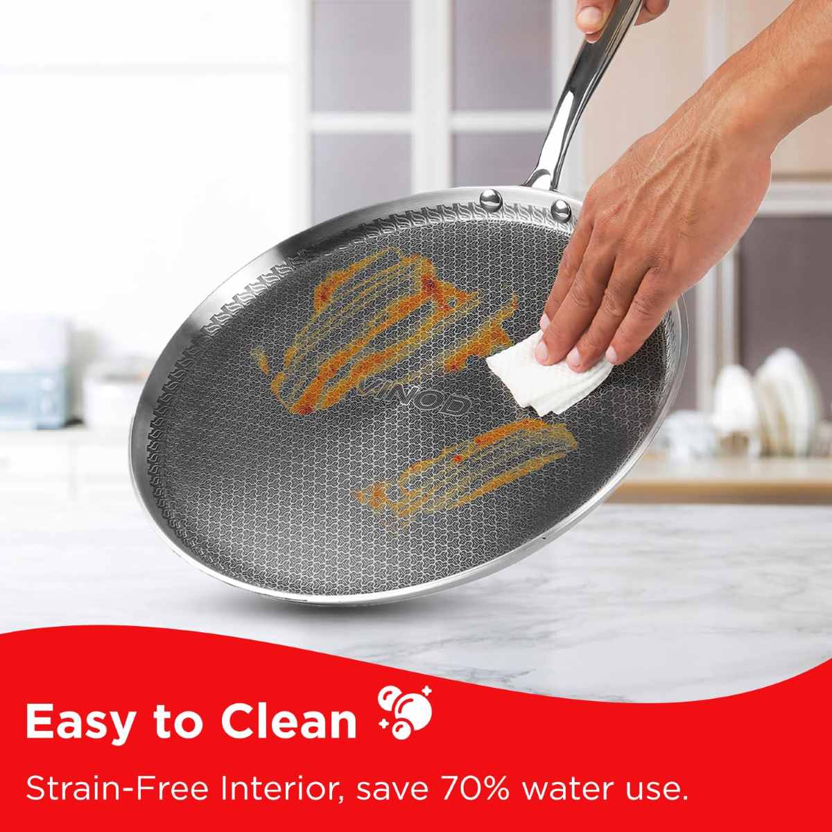 Vinod SAS Pro Platinum Triply Stainless Steel Dosa Tawa - 31 cm - EXPTDT31