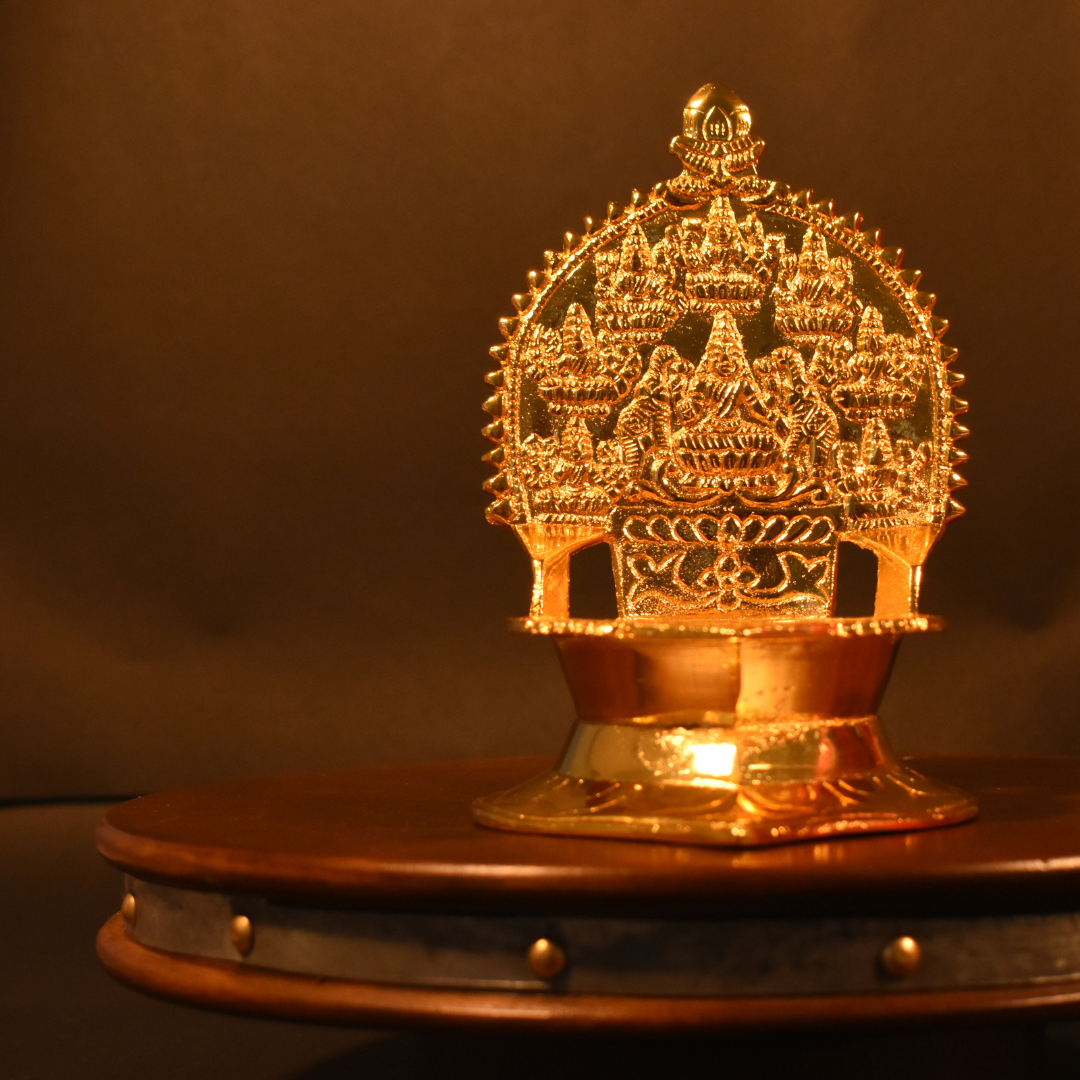 Authentic Gold Plated Brass Astalakshmi Diya - 600 g