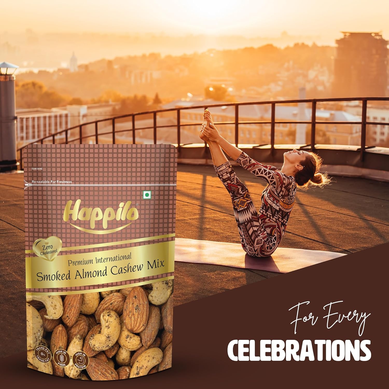Happilo Premium International Smoked Almond Cashew Mix - 45 g