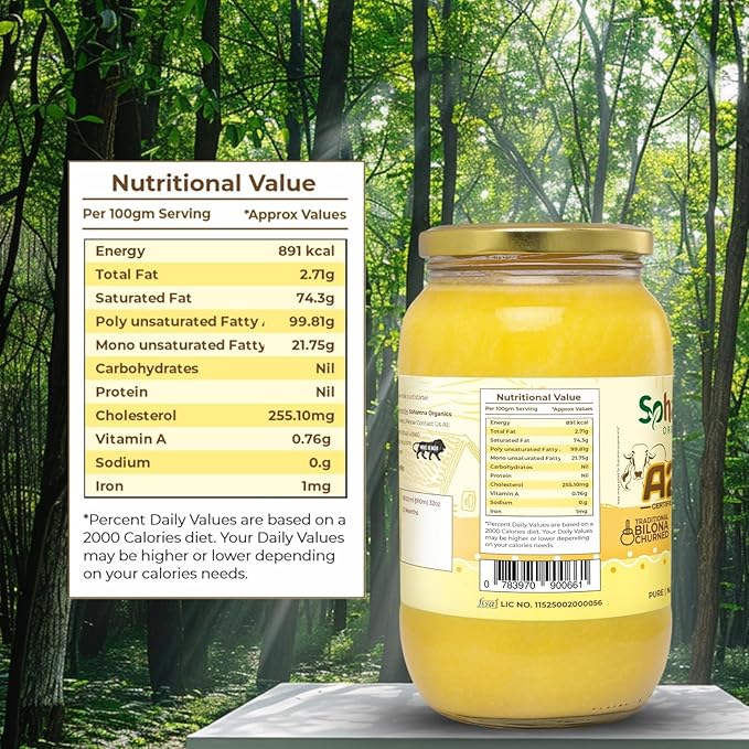 Sohamna Organics A2 Gir Cow Ghee - 1 L