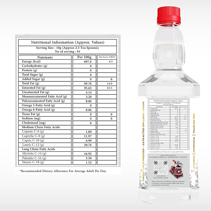 Indic Wisdom Wood Pressed Coconut Oil - 1 L