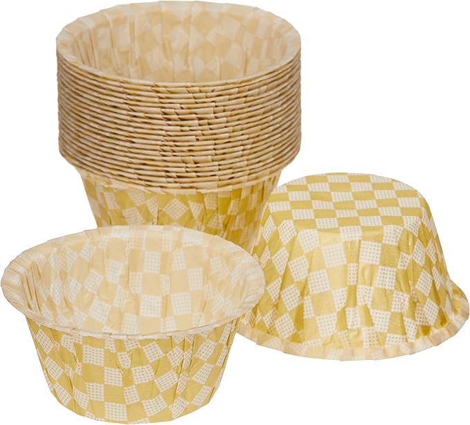Redman Muffin Baking Case Gold Grid 50X40X80Mm 100Pcs  - 1 Pc