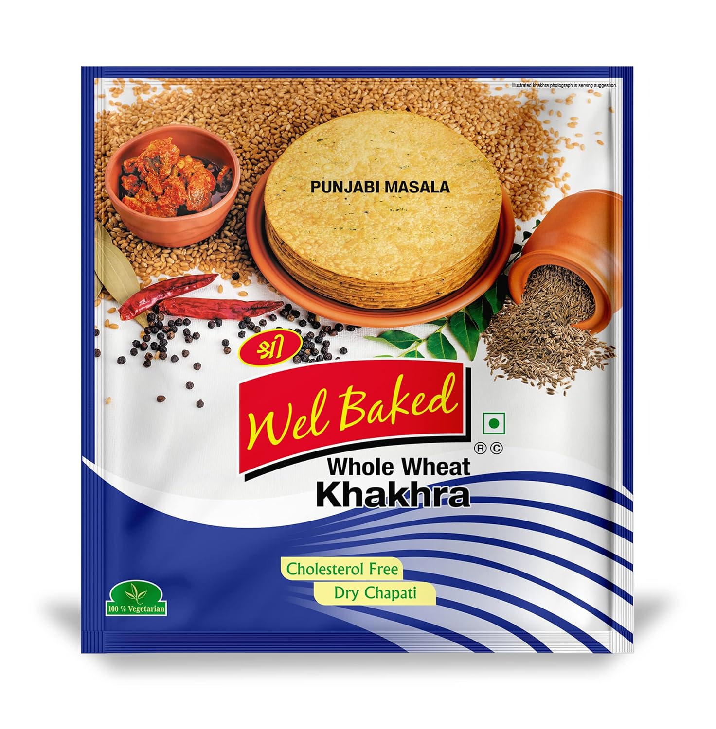 Wel Baked Whole Wheat Khakhra Punjabi Masala - 200 g