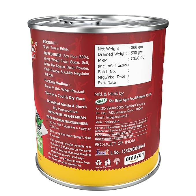 Desi Treat Veg Soya Tikka Punjabi - 800 g