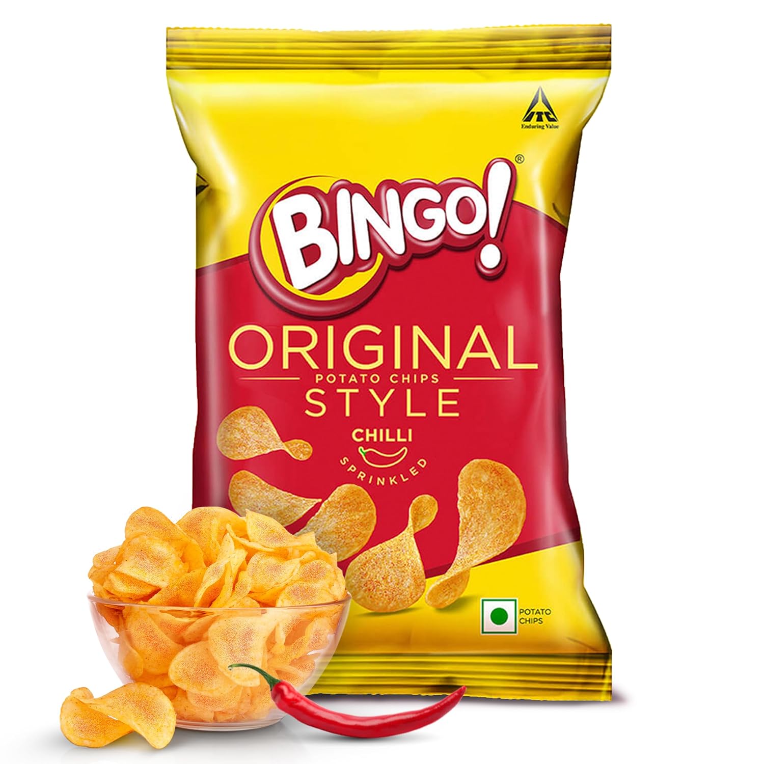Bingo Original Style Chilli Sprinkled Spicy Potato Chips - 90 g