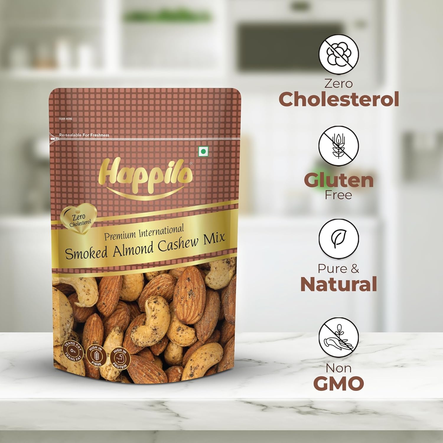 Happilo Premium International Smoked Almond Cashew Mix - 45 g