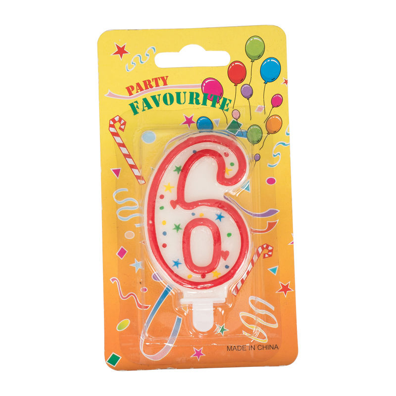 Redman Birthday Candle #6  - 1 Pc