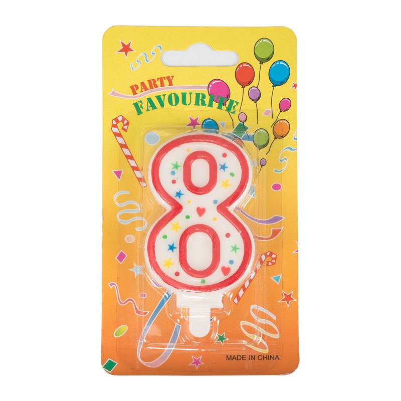 Redman Birthday Candle #8  - 1 Pc