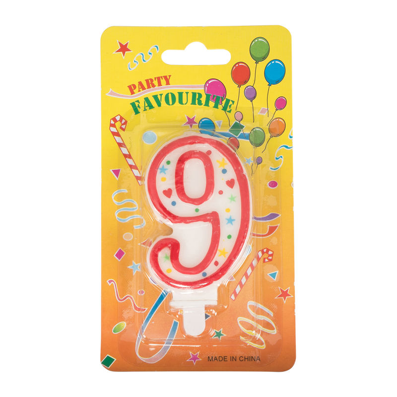 Redman Birthday Candle #9  - 1 Pc