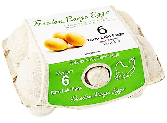 The Freedom Range Co Barn Laid Eggs  -  6Pc