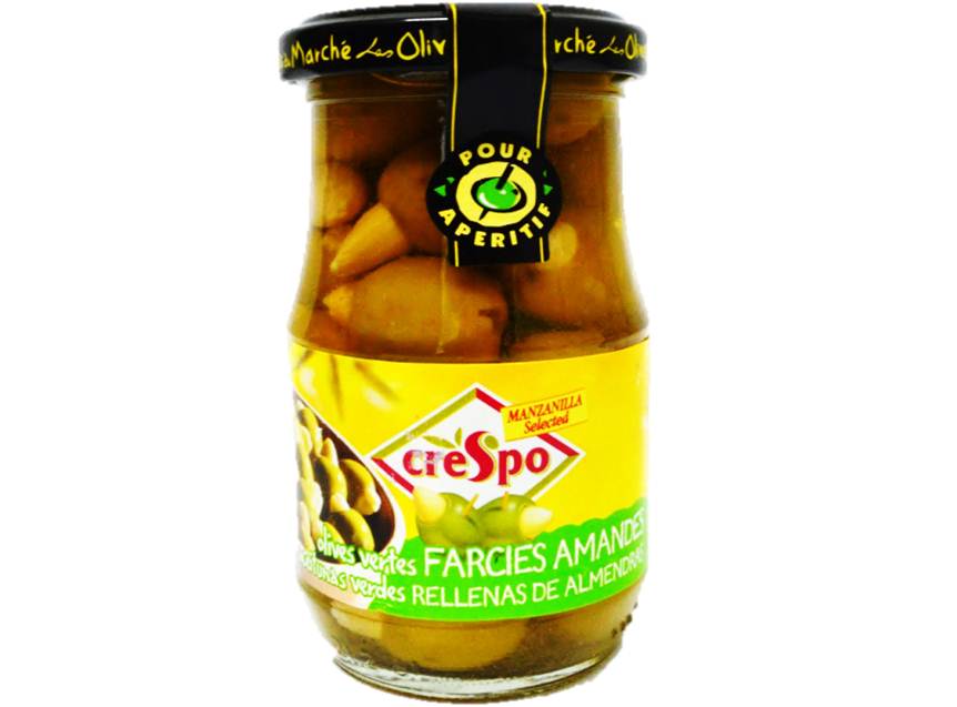 Crespo Green Olives With Almonds  - 198 G