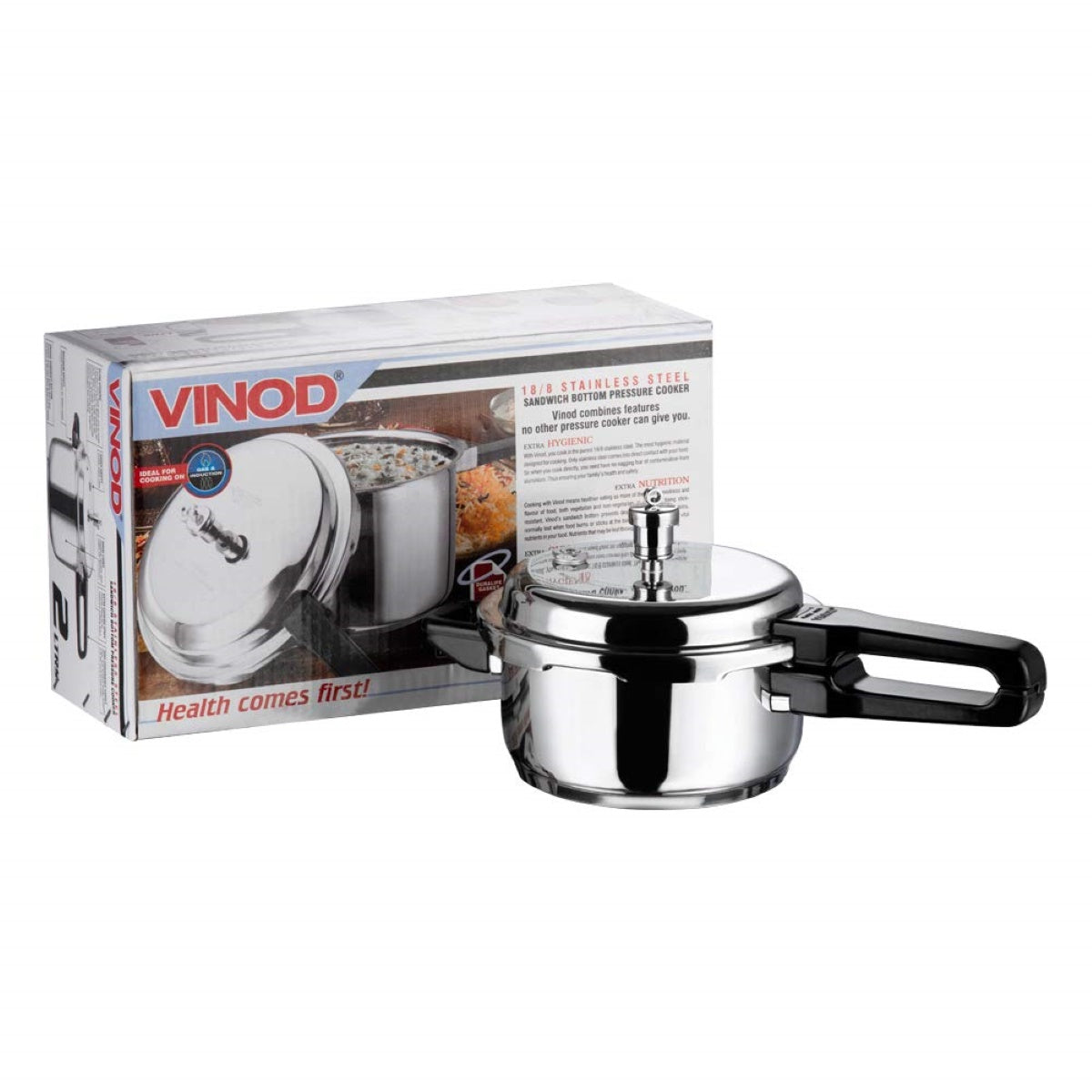Vinod 18/8 Stainless Steel Pressure Cooker Outer Lid - 2 L - TCSB2