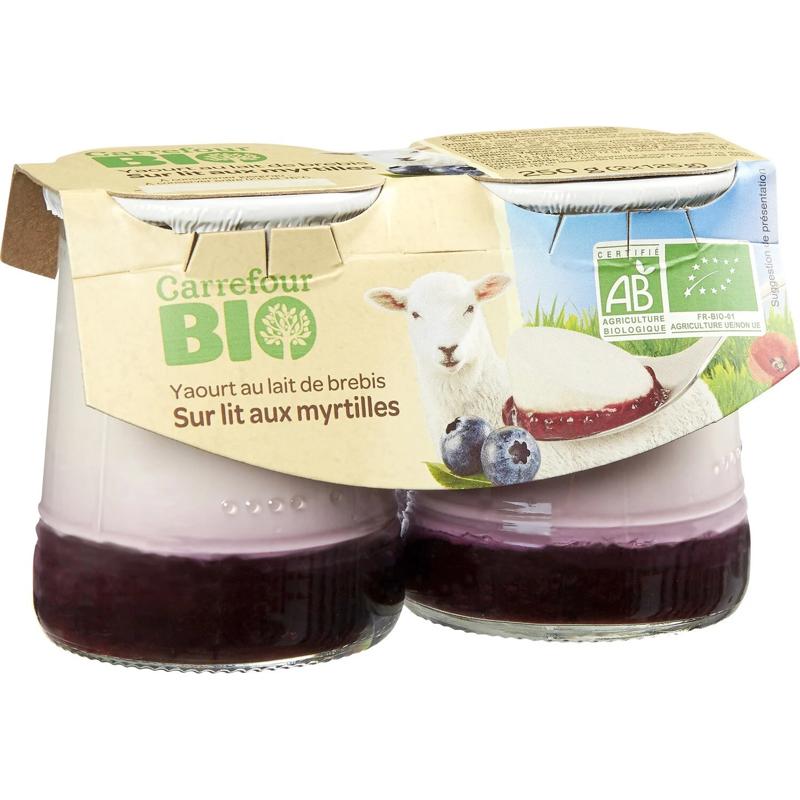 Carrefour Sheep Milk Blueberry Org Yogurt  - 125 G