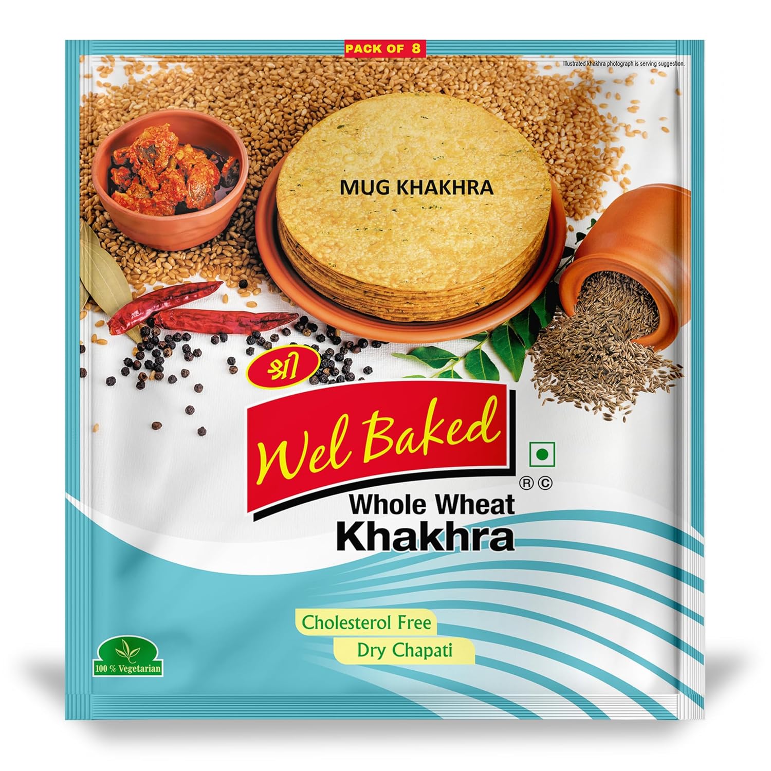 Wel Baked Whole Wheat Khakhra Mung Masala - 200 g