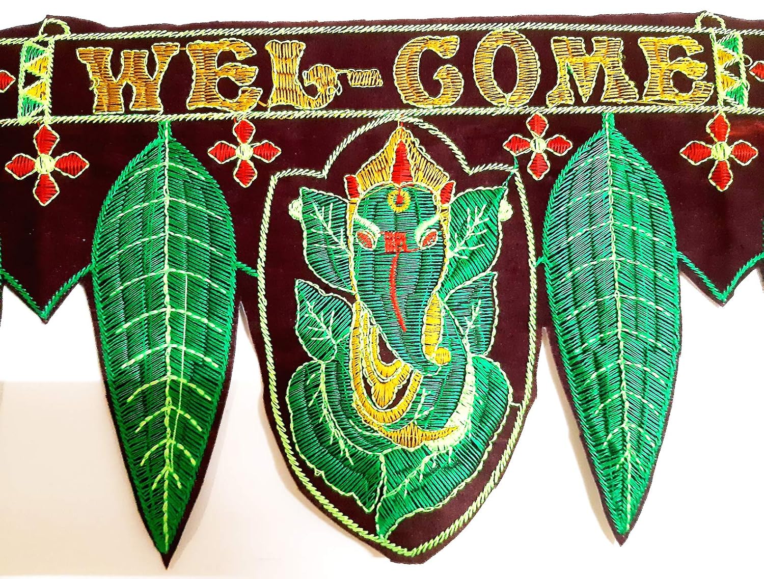 Handmade Welcome Ganesha Cotton Wall Hanging Toran - 1 Pc