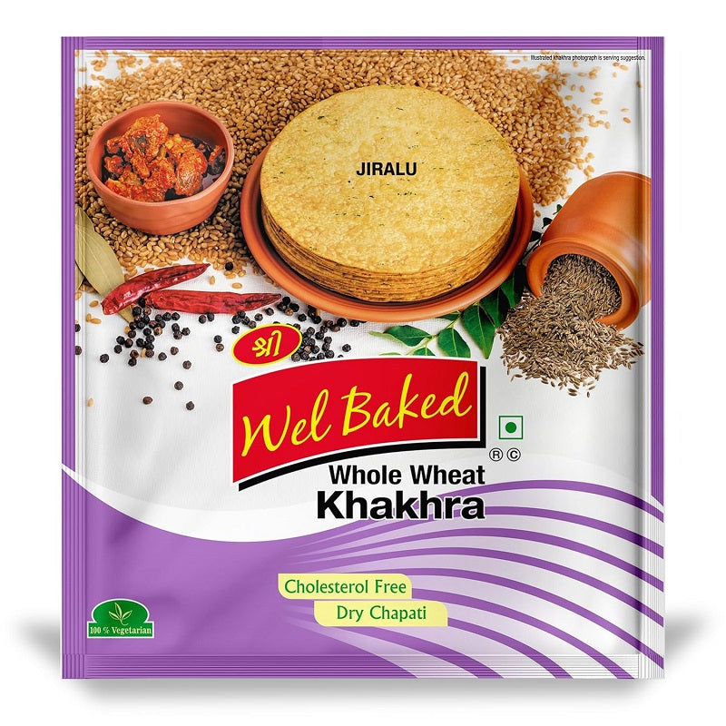 Wel Baked Whole Wheat Khakhra Jiralu - 200 g