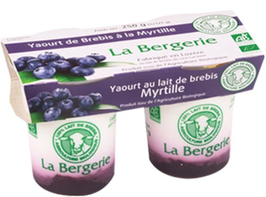 La Bergerie Org Sheep Yoghurt With Blueberries  - 125 G