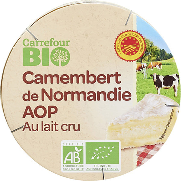 Carrefour Org Pdo Camembert Normandy Raw Milk Cheese  - 250 G