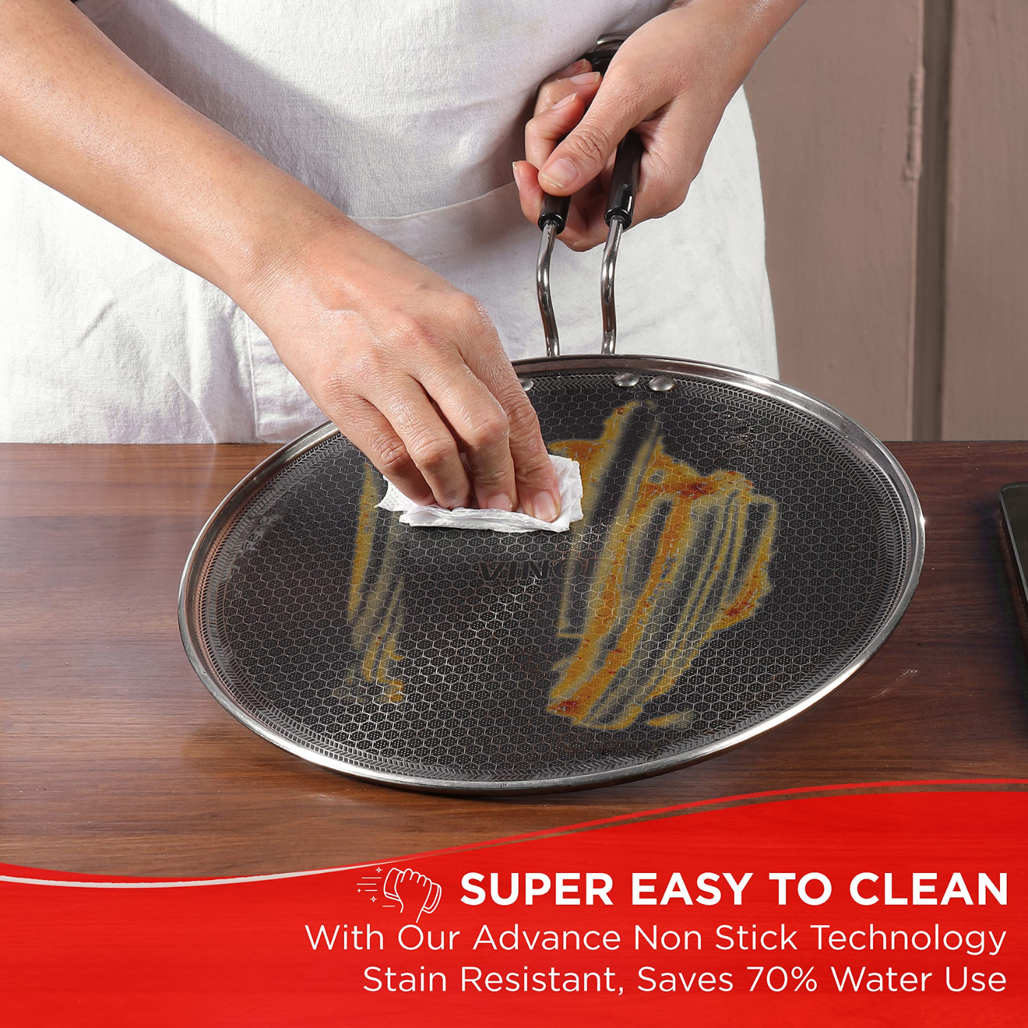 Vinod SAS Pro Platinum Triply Stainless Steel Dosa Tawa - 28 Cm - EXPTDT28