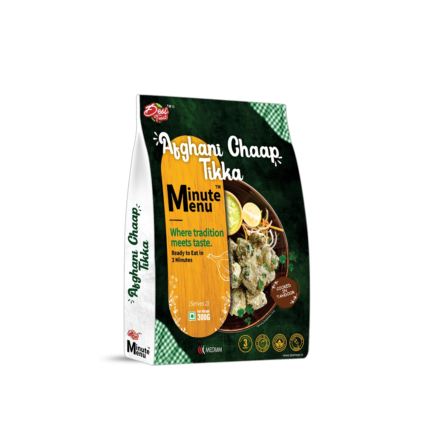 Desi Treat Minute Menu Afghani Chaap Tikka ( Ready to Eat in 3 Minutes ) - 300 g