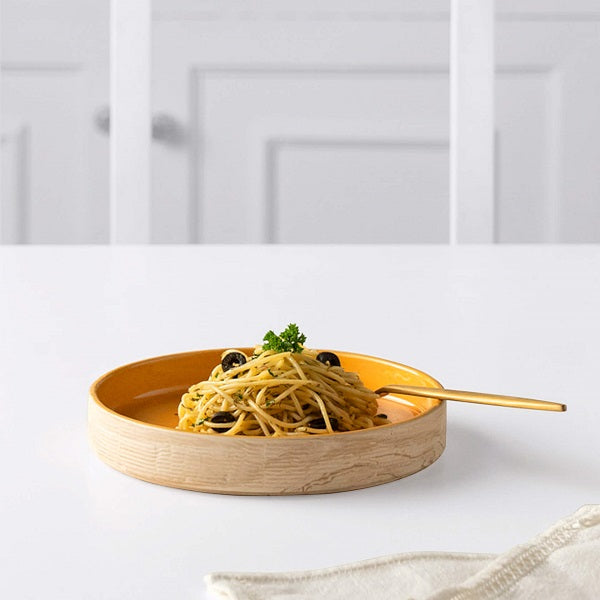 Ellementry Amber Love Ceramic Pasta Bowl For Kitchen/Gifting Purpose(SWTEA1854) - 1 Pc