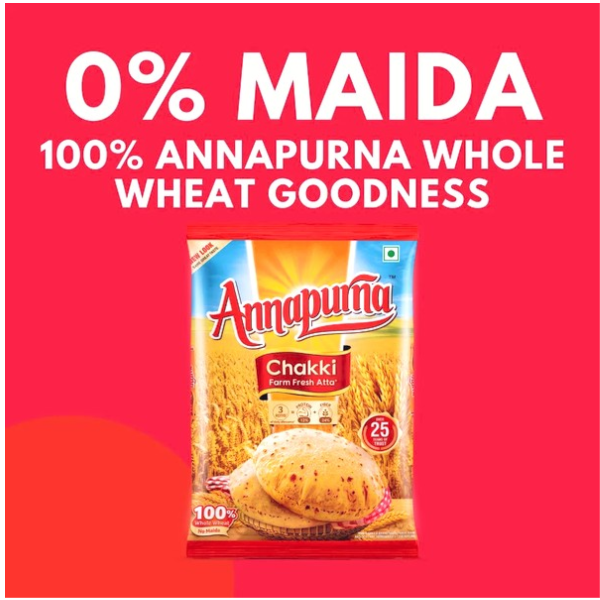 Annapurna Chakki Whole Wheat Atta Flour - 5 Kg