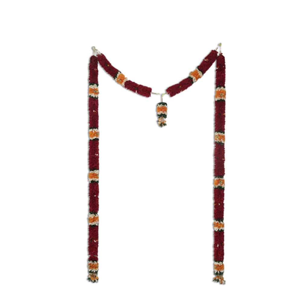 Artificial Door Hanging Thoranam Set Red Colour - Set of 2