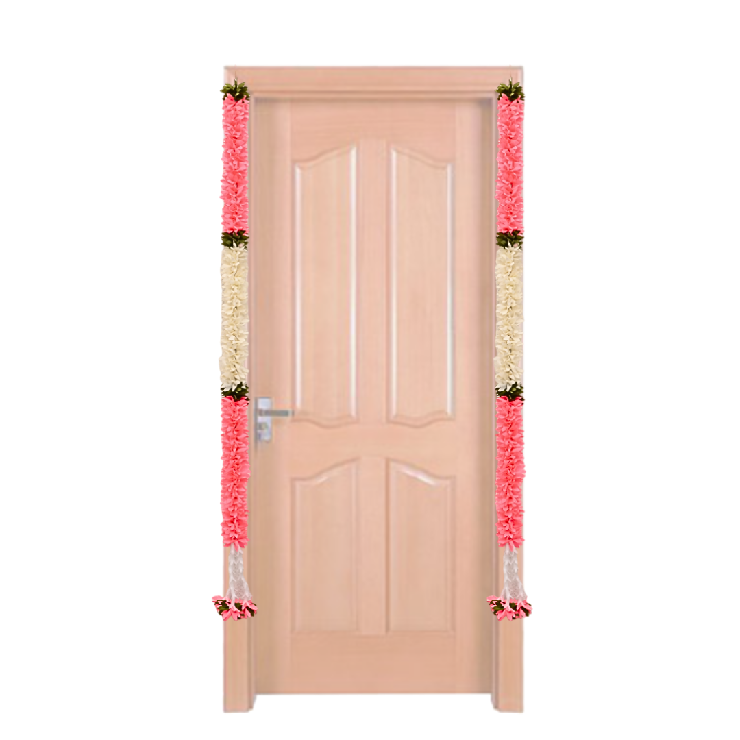 Artificial Door Hanging Thoranam Set Rose Colour - 3 Feet