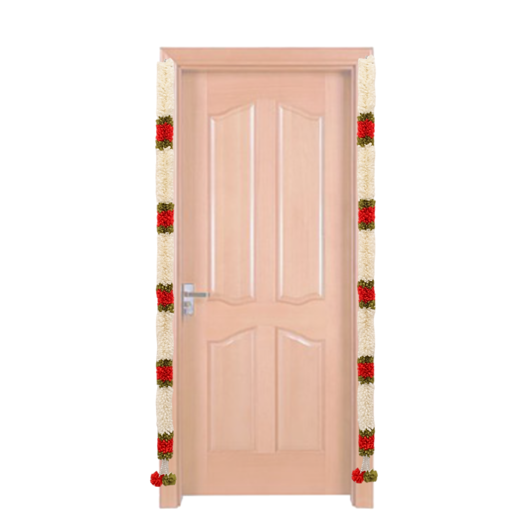 Artificial Door Hanging Thoranam Set White - 6 Feet