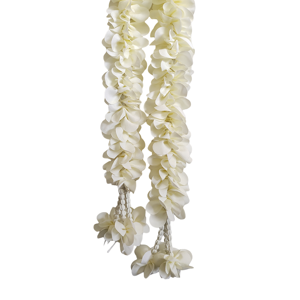 Artificial Flower Toran For Door Hanging Plain White - 5 Ft Set Of 2