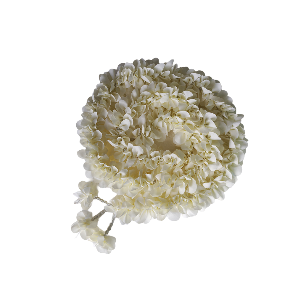 Artificial Flower Toran For Door Hanging Plain White - 5 Ft Set Of 2