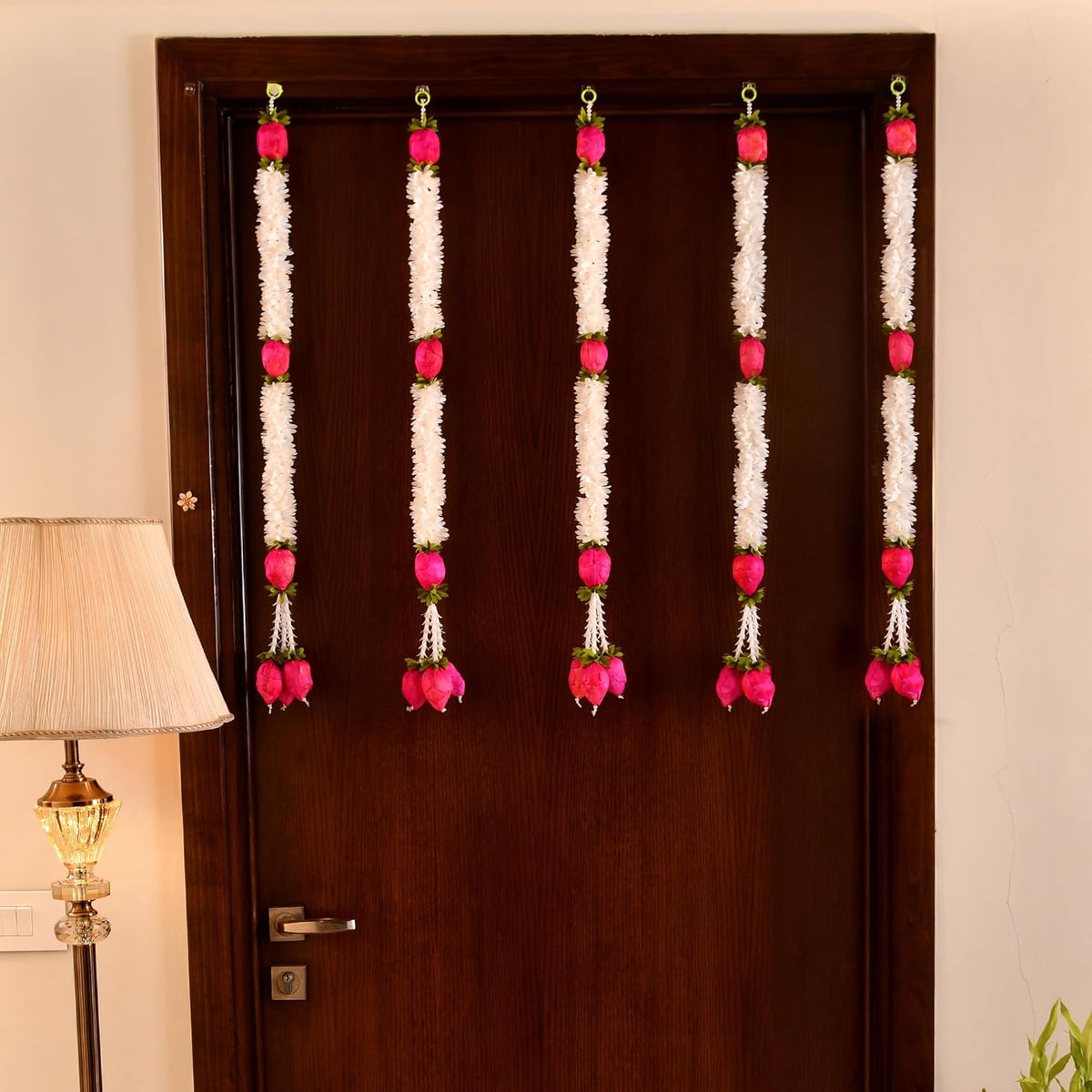 File Haning String Artificial Flowers Hanging Strings With Lotus Buds - 2.9 Ft