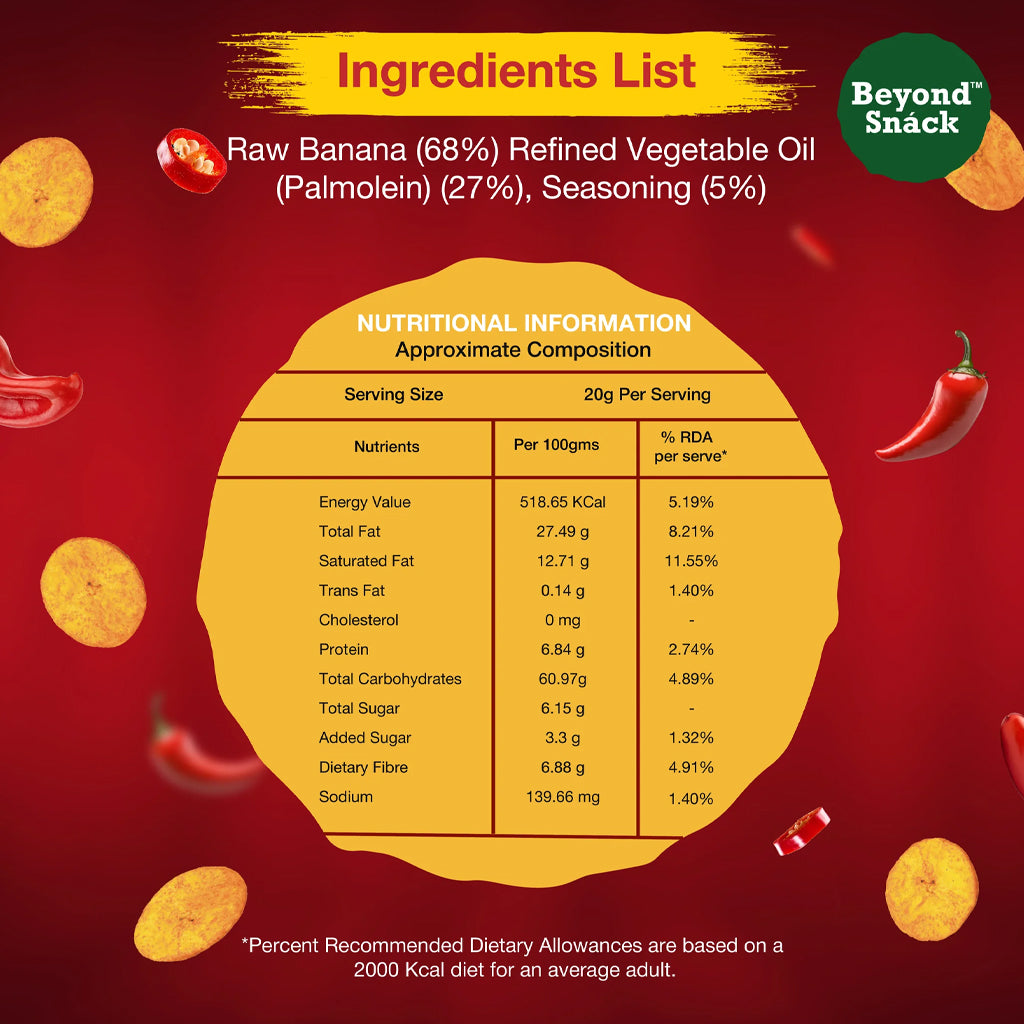 Beyond Snack Kerala Banana Chips Peri Peri - 150 g