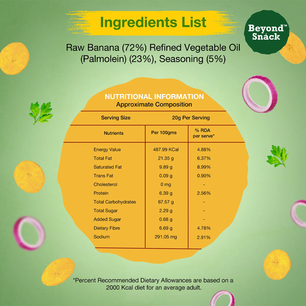 Beyond Snack Kerala Banana Chips Sour Cream Onion Parsley - 150 g