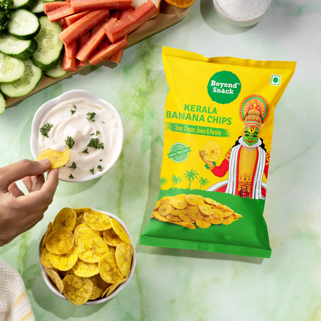 Beyond Snack Kerala Banana Chips Sour Cream Onion Parsley - 150 g