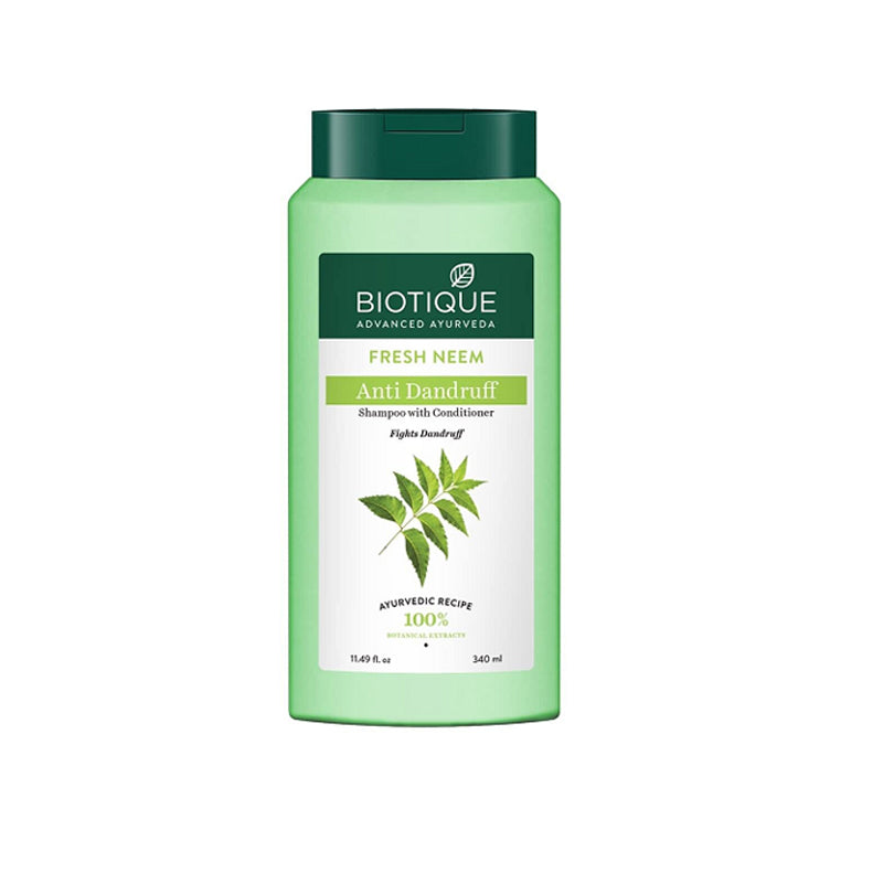 Biotique Bio Anti Dandruff Shampoo with Conditioner Fresh Neem Margosa (100% AYURVEDIC)-340 ml