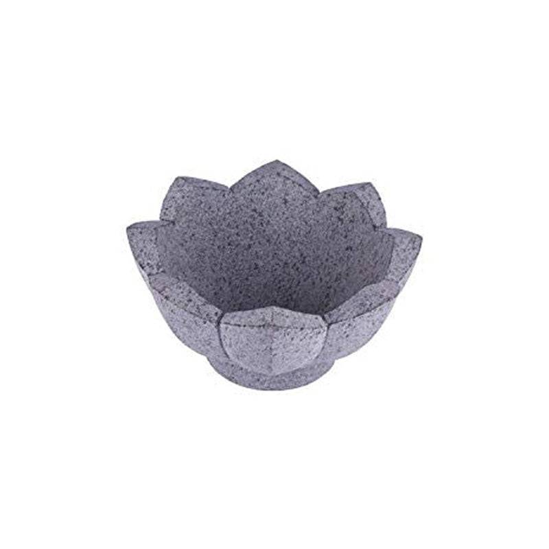 Black Stone Flower Pot Urli - 10 Inch