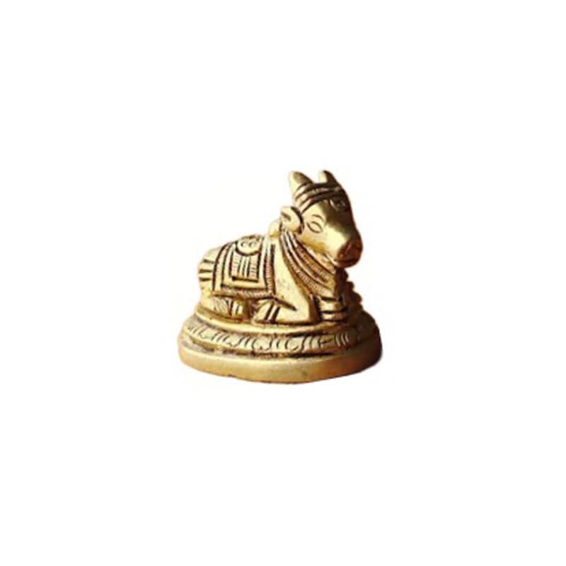 Brass Handcrafted Shiva Lingam With Nandhi - 1 pc