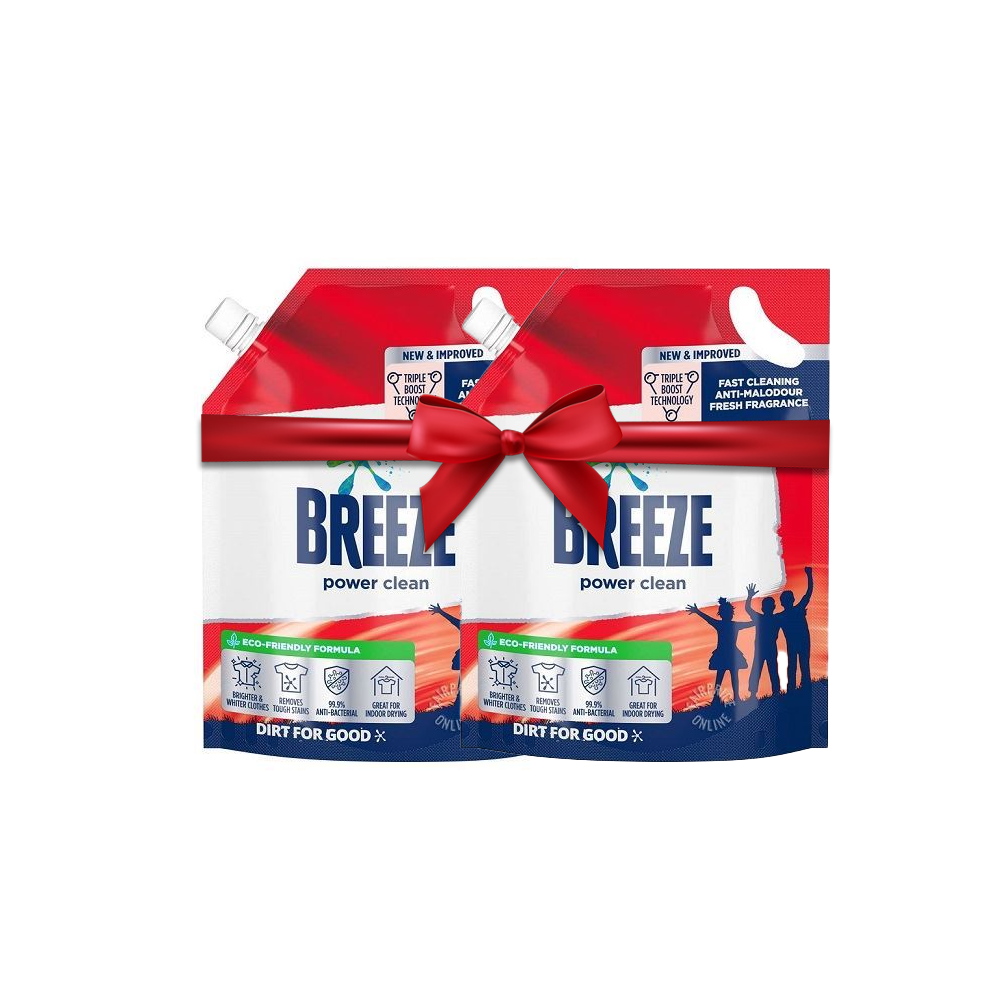 [BUNDLE DEAL] BREEZE Power Clean Liquid Detergent Refill - 2 x 1.5 kg
