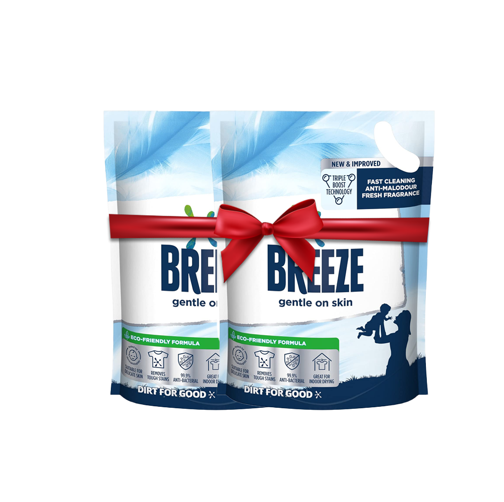 [BUNDLE DEAL] BREEZE Gentle On Skin Liquid Detergent Refill - 2 x 1.5 kg