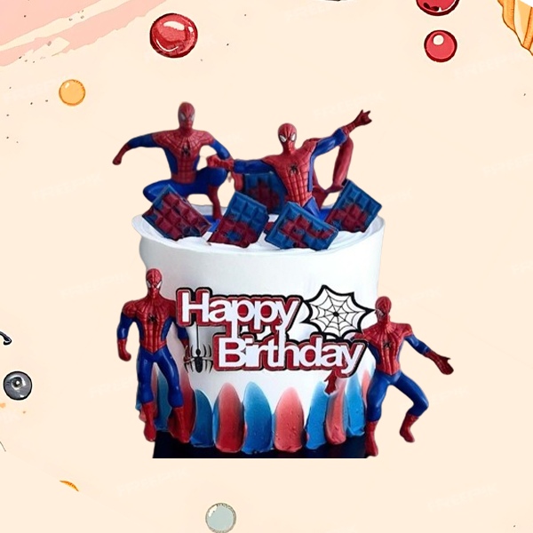 Eggless Spidey Adventure Themed Cake -