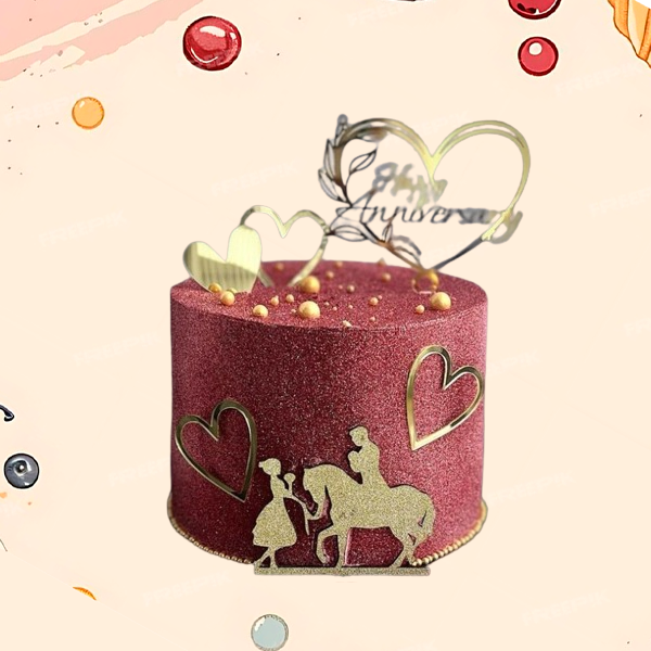 Eggless Fairy Couple Themed Cake - 1 Kg