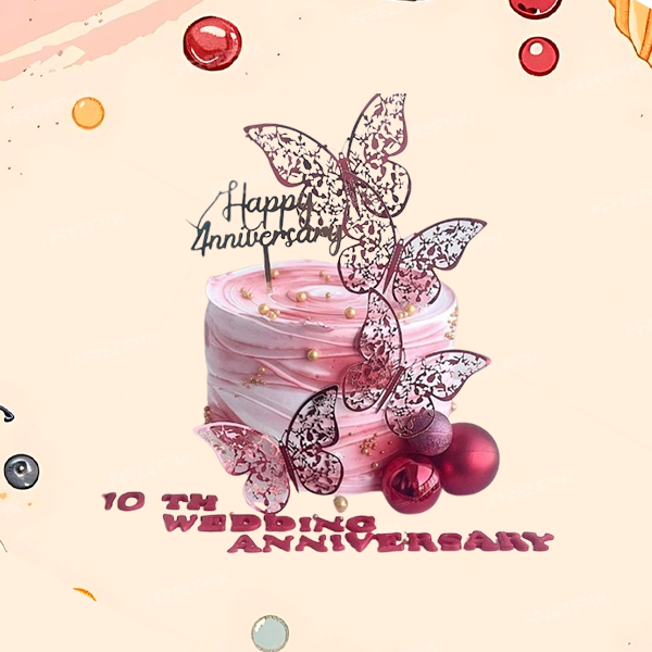 Eggless Graceful Butterflies Themed Cake - 1 Kg