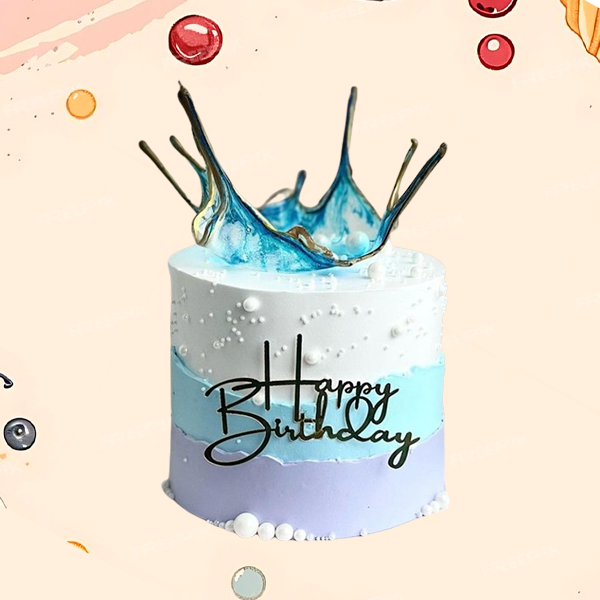 Eggless Sugar Sail Crowned  Cake Themed Cake - 1.5 kg
