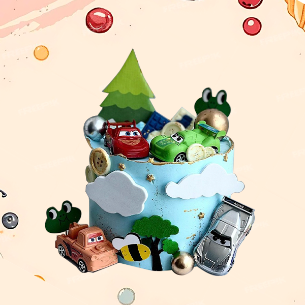 Eggless Fantasy Cars Adventure Themed Cake -