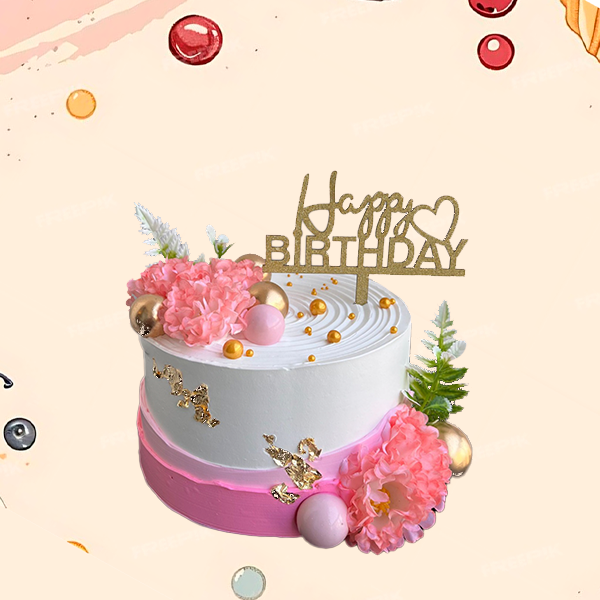 Eggless Flower Elegance Themed Cake -