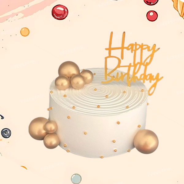 Eggless Gold Sprinkles Themed Cake -